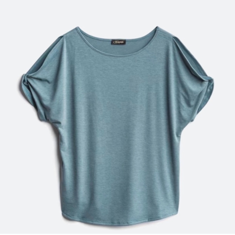 Colette Romney Cold Shoulder Knit Top Blue XLP‎
